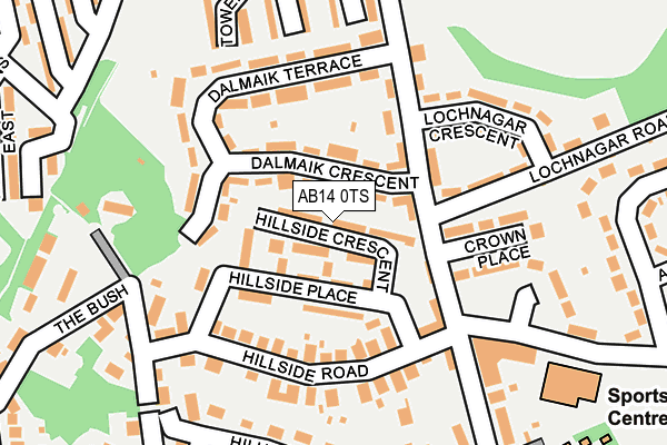 AB14 0TS map - OS OpenMap – Local (Ordnance Survey) AB14 0TS map - OS OpenMap – Local (Ordnance Survey)