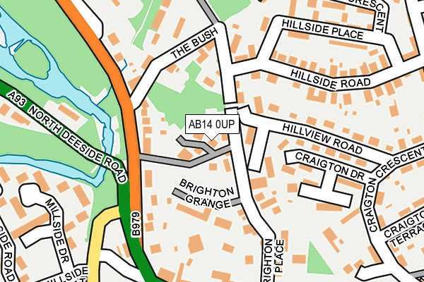 AB14 0UP map - OS OpenMap – Local (Ordnance Survey)