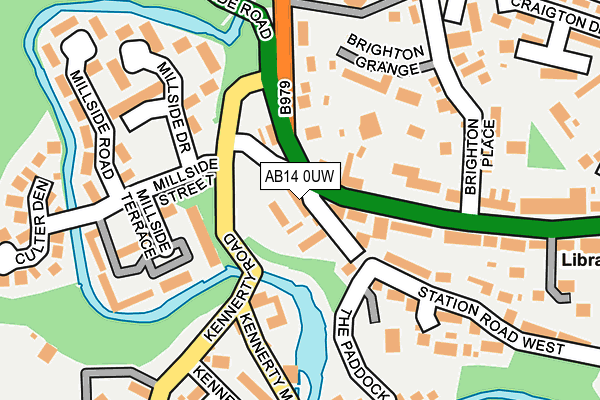 AB14 0UW map - OS OpenMap – Local (Ordnance Survey) AB14 0UW map - OS OpenMap – Local (Ordnance Survey)