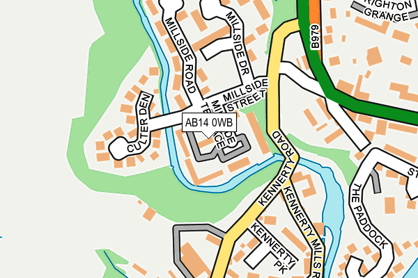 AB14 0WB map - OS OpenMap – Local (Ordnance Survey) AB14 0WB map - OS OpenMap – Local (Ordnance Survey)