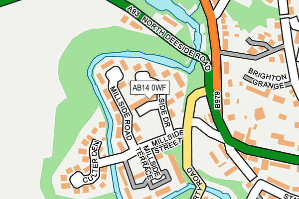 AB14 0WF map - OS OpenMap – Local (Ordnance Survey) AB14 0WF map - OS OpenMap – Local (Ordnance Survey)