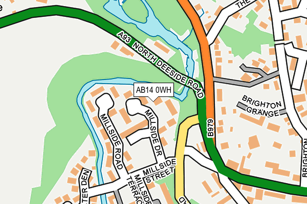 AB14 0WH map - OS OpenMap – Local (Ordnance Survey) AB14 0WH map - OS OpenMap – Local (Ordnance Survey)