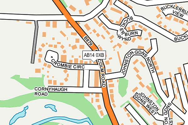 AB14 0XB map - OS OpenMap – Local (Ordnance Survey) AB14 0XB map - OS OpenMap – Local (Ordnance Survey)