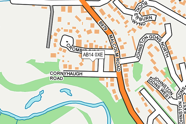 AB14 0XE map - OS OpenMap – Local (Ordnance Survey) AB14 0XE map - OS OpenMap – Local (Ordnance Survey)