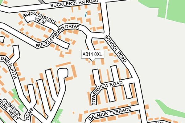 AB14 0XL map - OS OpenMap – Local (Ordnance Survey) AB14 0XL map - OS OpenMap – Local (Ordnance Survey)