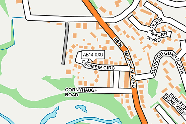 AB14 0XU map - OS OpenMap – Local (Ordnance Survey) AB14 0XU map - OS OpenMap – Local (Ordnance Survey)
