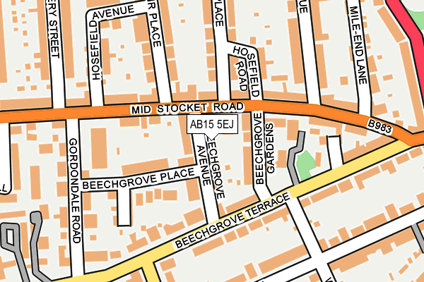 AB15 5EJ map - OS OpenMap – Local (Ordnance Survey) AB15 5EJ map - OS OpenMap – Local (Ordnance Survey)
