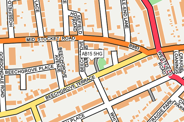 AB15 5HG map - OS OpenMap – Local (Ordnance Survey) AB15 5HG map - OS OpenMap – Local (Ordnance Survey)