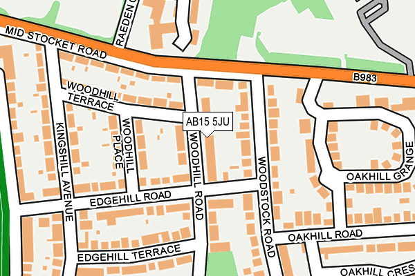 AB15 5JU map - OS OpenMap – Local (Ordnance Survey) AB15 5JU map - OS OpenMap – Local (Ordnance Survey)