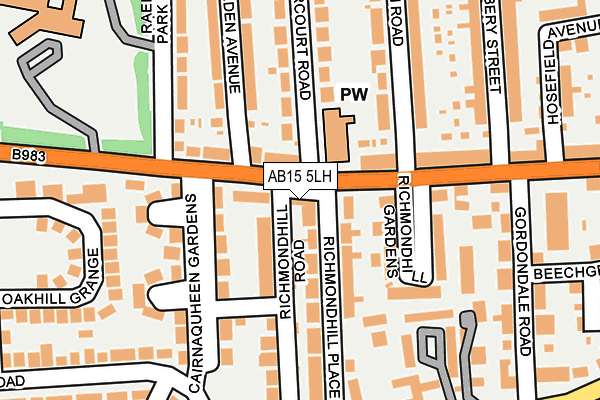 AB15 5LH map - OS OpenMap – Local (Ordnance Survey) AB15 5LH map - OS OpenMap – Local (Ordnance Survey)