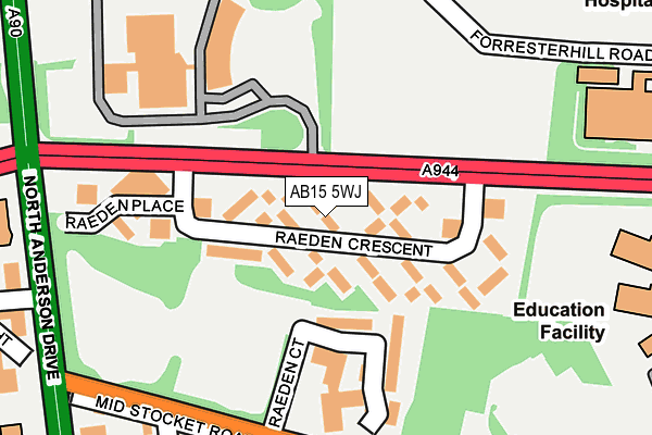 AB15 5WJ map - OS OpenMap – Local (Ordnance Survey) AB15 5WJ map - OS OpenMap – Local (Ordnance Survey)