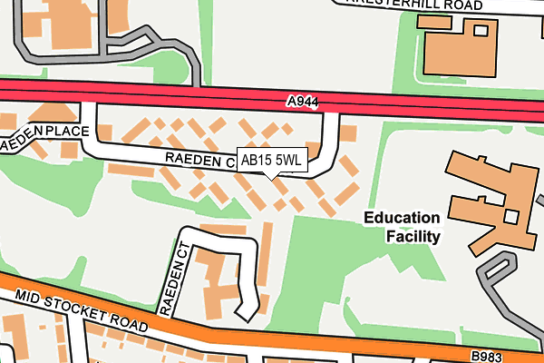 AB15 5WL map - OS OpenMap – Local (Ordnance Survey) AB15 5WL map - OS OpenMap – Local (Ordnance Survey)