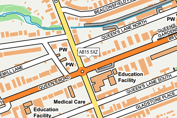 AB15 5XZ map - OS OpenMap – Local (Ordnance Survey) AB15 5XZ map - OS OpenMap – Local (Ordnance Survey)