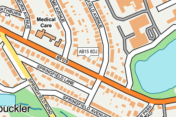 AB15 8DJ map - OS OpenMap – Local (Ordnance Survey) AB15 8DJ map - OS OpenMap – Local (Ordnance Survey)