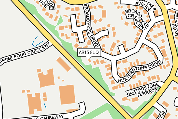 AB15 8UQ map - OS OpenMap – Local (Ordnance Survey) AB15 8UQ map - OS OpenMap – Local (Ordnance Survey)
