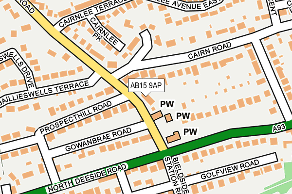AB15 9AP map - OS OpenMap – Local (Ordnance Survey) AB15 9AP map - OS OpenMap – Local (Ordnance Survey)