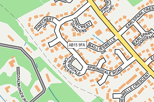 AB15 9FA map - OS OpenMap – Local (Ordnance Survey) AB15 9FA map - OS OpenMap – Local (Ordnance Survey)