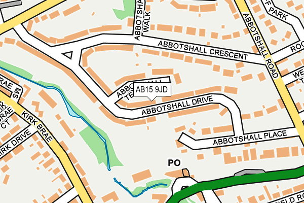 AB15 9JD map - OS OpenMap – Local (Ordnance Survey) AB15 9JD map - OS OpenMap – Local (Ordnance Survey)