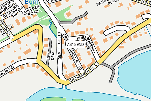 AB15 9ND map - OS OpenMap – Local (Ordnance Survey) AB15 9ND map - OS OpenMap – Local (Ordnance Survey)