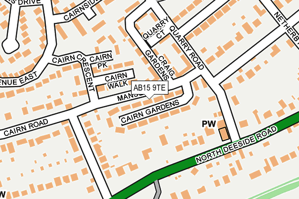 AB15 9TE map - OS OpenMap – Local (Ordnance Survey) AB15 9TE map - OS OpenMap – Local (Ordnance Survey)