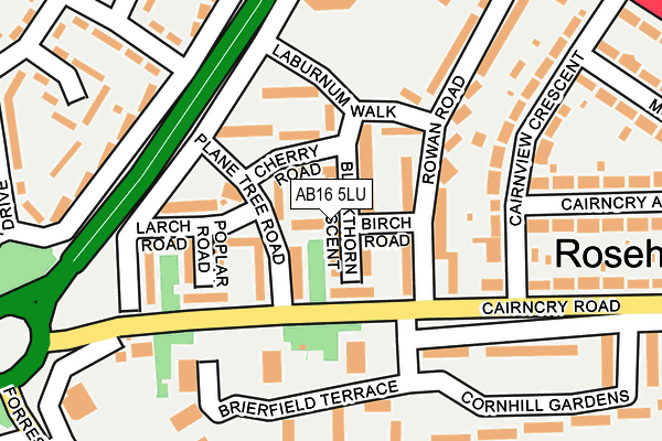 AB16 5LU map - OS OpenMap – Local (Ordnance Survey) AB16 5LU map - OS OpenMap – Local (Ordnance Survey)