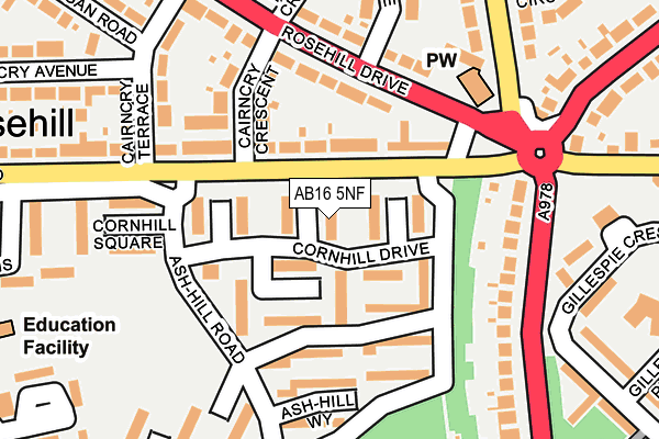AB16 5NF map - OS OpenMap – Local (Ordnance Survey) AB16 5NF map - OS OpenMap – Local (Ordnance Survey)