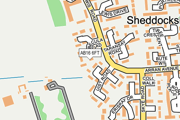 AB16 6FT map - OS OpenMap – Local (Ordnance Survey) AB16 6FT map - OS OpenMap – Local (Ordnance Survey)