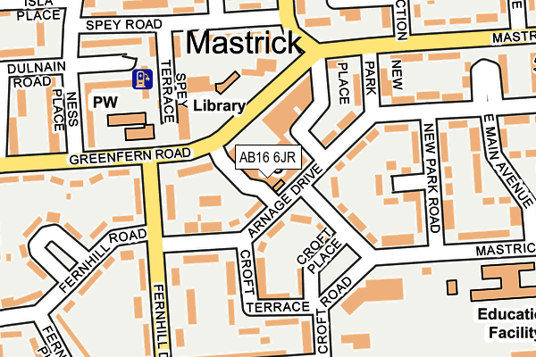 AB16 6JR map - OS OpenMap – Local (Ordnance Survey) AB16 6JR map - OS OpenMap – Local (Ordnance Survey)