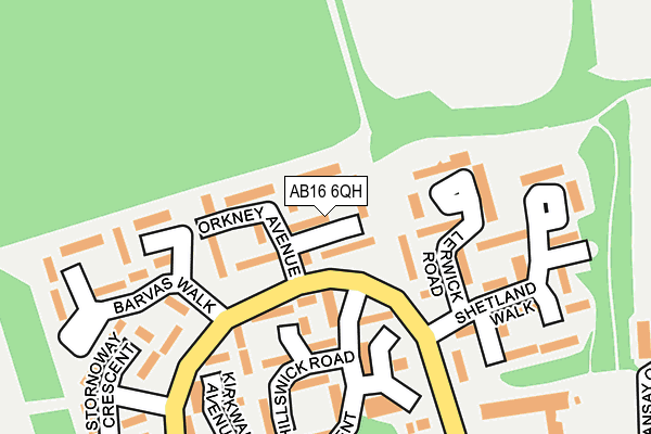 AB16 6QH map - OS OpenMap – Local (Ordnance Survey) AB16 6QH map - OS OpenMap – Local (Ordnance Survey)