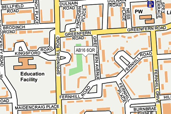 AB16 6QR map - OS OpenMap – Local (Ordnance Survey) AB16 6QR map - OS OpenMap – Local (Ordnance Survey)