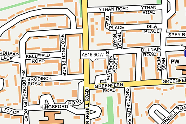 AB16 6QW map - OS OpenMap – Local (Ordnance Survey) AB16 6QW map - OS OpenMap – Local (Ordnance Survey)