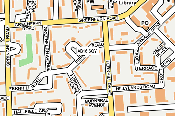 AB16 6QY map - OS OpenMap – Local (Ordnance Survey) AB16 6QY map - OS OpenMap – Local (Ordnance Survey)