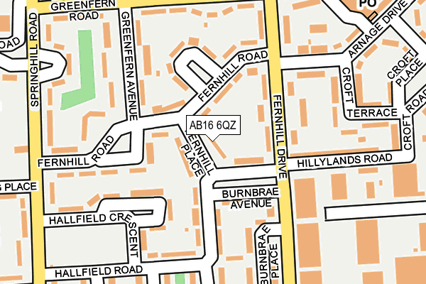 AB16 6QZ map - OS OpenMap – Local (Ordnance Survey) AB16 6QZ map - OS OpenMap – Local (Ordnance Survey)