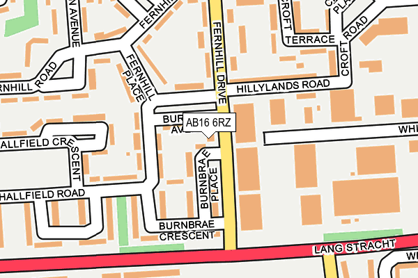 AB16 6RZ map - OS OpenMap – Local (Ordnance Survey) AB16 6RZ map - OS OpenMap – Local (Ordnance Survey)