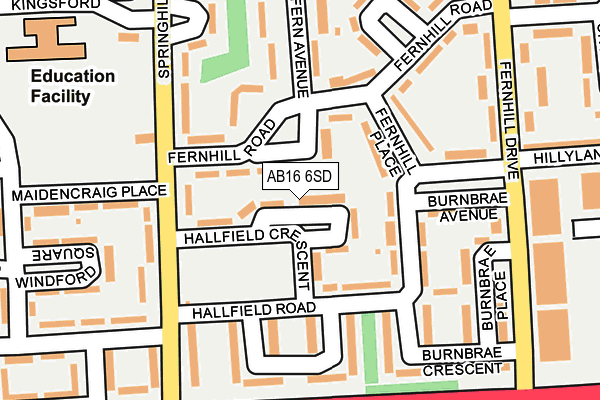 AB16 6SD map - OS OpenMap – Local (Ordnance Survey) AB16 6SD map - OS OpenMap – Local (Ordnance Survey)