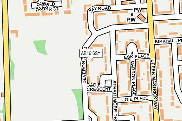 AB16 6SY map - OS OpenMap – Local (Ordnance Survey) AB16 6SY map - OS OpenMap – Local (Ordnance Survey)