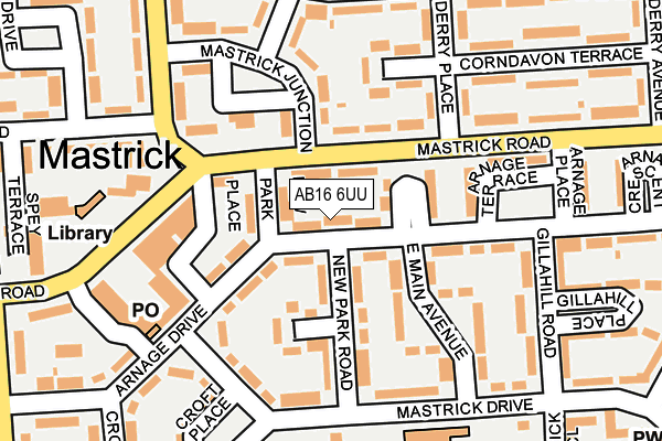 AB16 6UU map - OS OpenMap – Local (Ordnance Survey) AB16 6UU map - OS OpenMap – Local (Ordnance Survey)