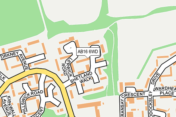 AB16 6WD map - OS OpenMap – Local (Ordnance Survey) AB16 6WD map - OS OpenMap – Local (Ordnance Survey)