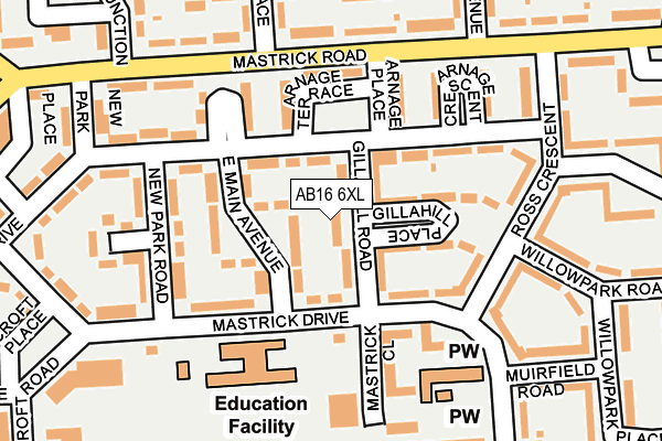 AB16 6XL map - OS OpenMap – Local (Ordnance Survey) AB16 6XL map - OS OpenMap – Local (Ordnance Survey)