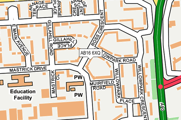 AB16 6XQ map - OS OpenMap – Local (Ordnance Survey) AB16 6XQ map - OS OpenMap – Local (Ordnance Survey)