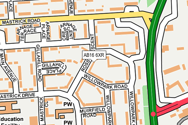 AB16 6XR map - OS OpenMap – Local (Ordnance Survey) AB16 6XR map - OS OpenMap – Local (Ordnance Survey)