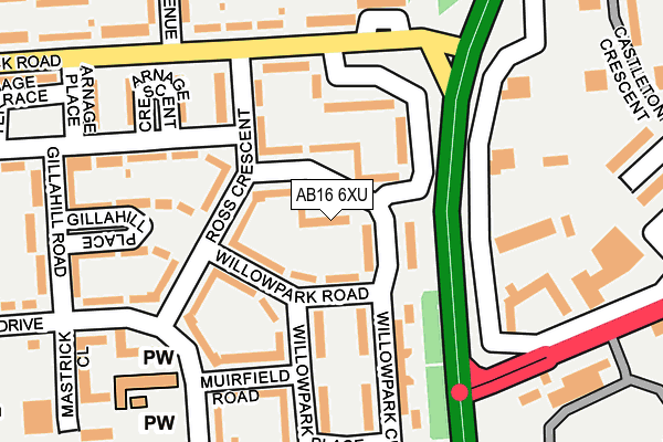 AB16 6XU map - OS OpenMap – Local (Ordnance Survey) AB16 6XU map - OS OpenMap – Local (Ordnance Survey)