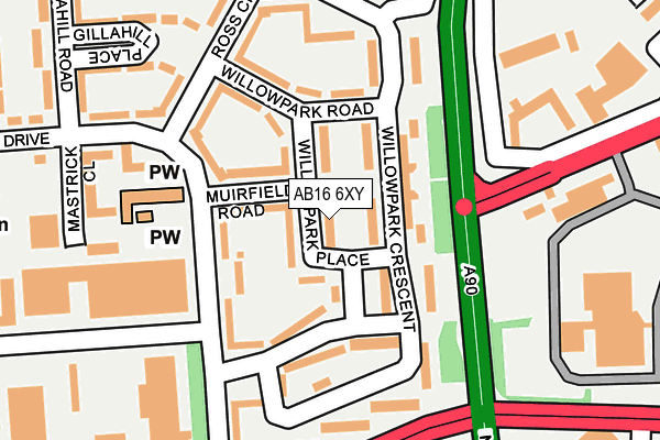 AB16 6XY map - OS OpenMap – Local (Ordnance Survey) AB16 6XY map - OS OpenMap – Local (Ordnance Survey)