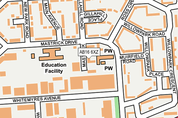 AB16 6XZ map - OS OpenMap – Local (Ordnance Survey) AB16 6XZ map - OS OpenMap – Local (Ordnance Survey)