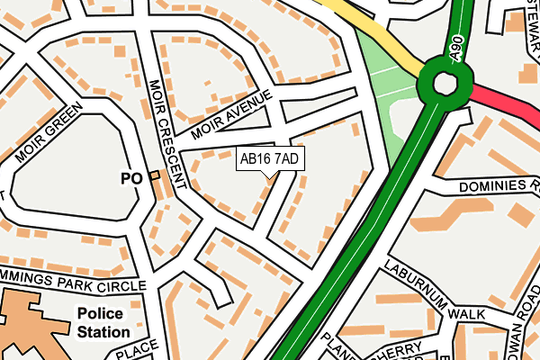 AB16 7AD map - OS OpenMap – Local (Ordnance Survey) AB16 7AD map - OS OpenMap – Local (Ordnance Survey)