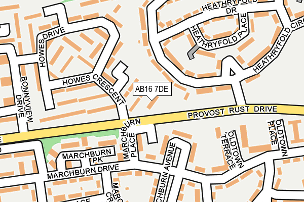 AB16 7DE map - OS OpenMap – Local (Ordnance Survey) AB16 7DE map - OS OpenMap – Local (Ordnance Survey)