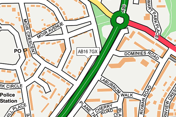 AB16 7GX map - OS OpenMap – Local (Ordnance Survey) AB16 7GX map - OS OpenMap – Local (Ordnance Survey)