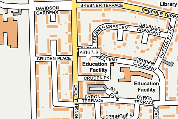 AB16 7JB map - OS OpenMap – Local (Ordnance Survey)