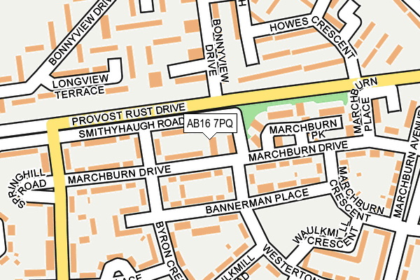 AB16 7PQ map - OS OpenMap – Local (Ordnance Survey) AB16 7PQ map - OS OpenMap – Local (Ordnance Survey)