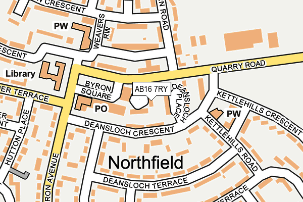 AB16 7RY map - OS OpenMap – Local (Ordnance Survey)
